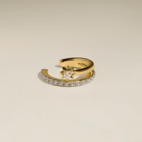 Cosmic Illusion Crystal Ear Cuff in Gold