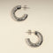 Cosmic Star Dome Hoops in Silver