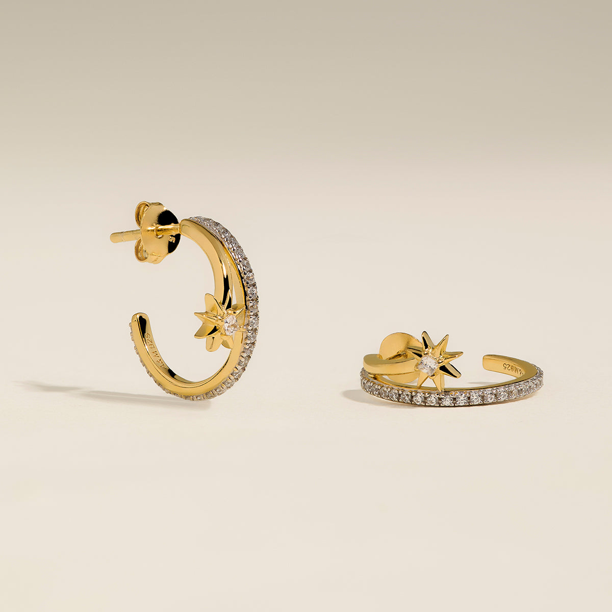 Cosmic Illusion Crystal Hoops in Gold-Astrid &amp; Miyu