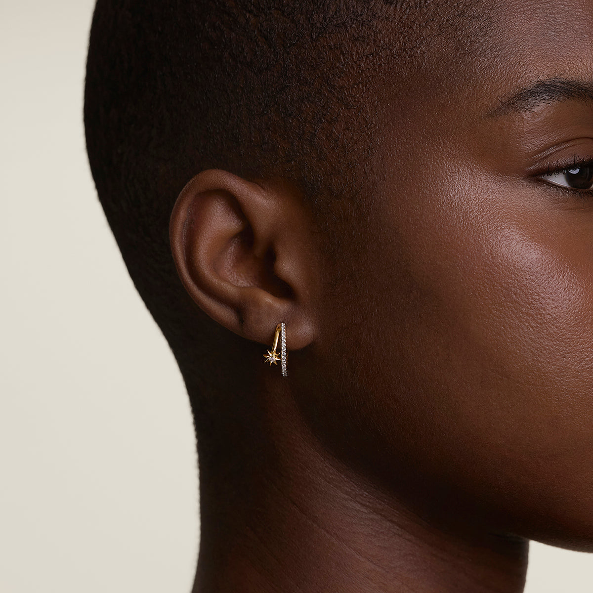 Cosmic Illusion Crystal Hoops in Gold-Astrid &amp; Miyu