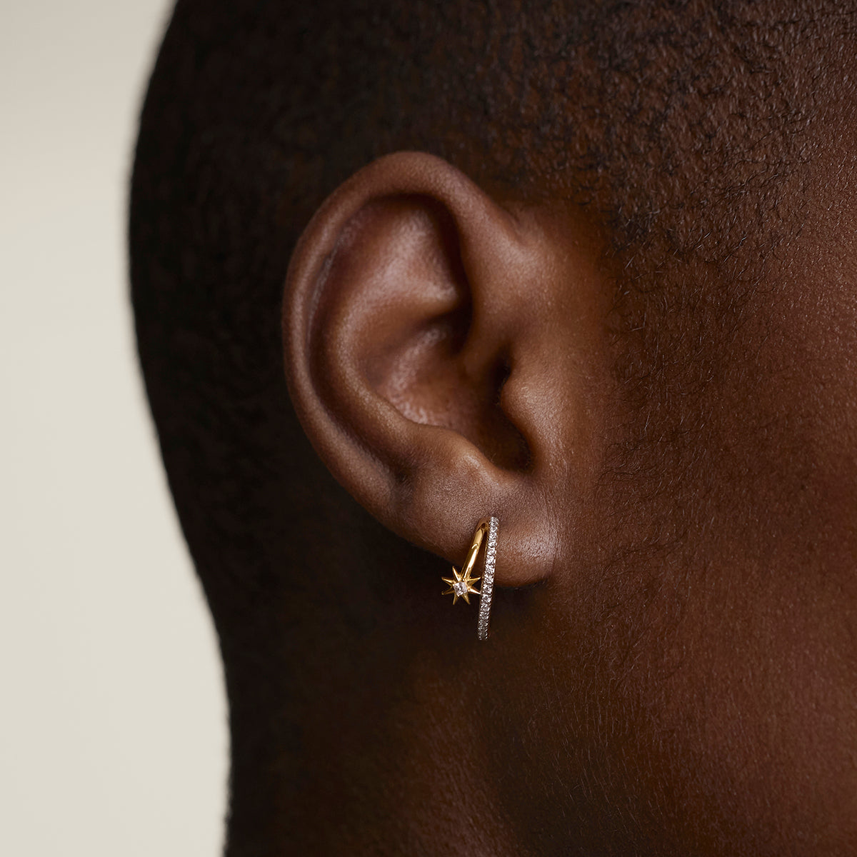 Cosmic Illusion Crystal Hoops in Gold-Astrid &amp; Miyu