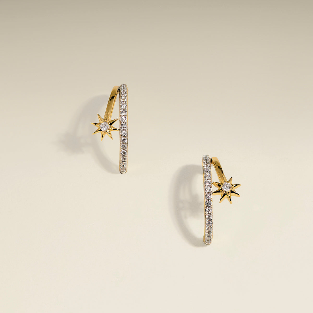 Cosmic Illusion Crystal Hoops in Gold-Astrid &amp; Miyu