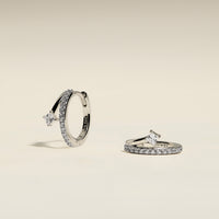 Pavé Crystal Illusion Huggies in Silver-Astrid &amp; Miyu
