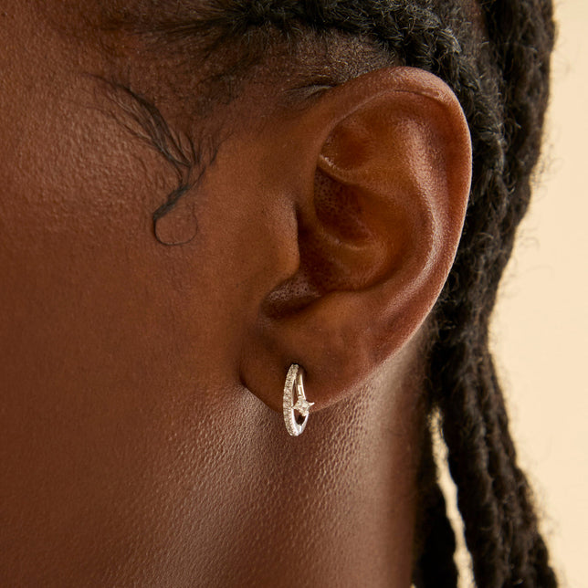 Earrings - Pavé Crystal Illusion Huggies in Silver - Huggies - Astrid & Miyu