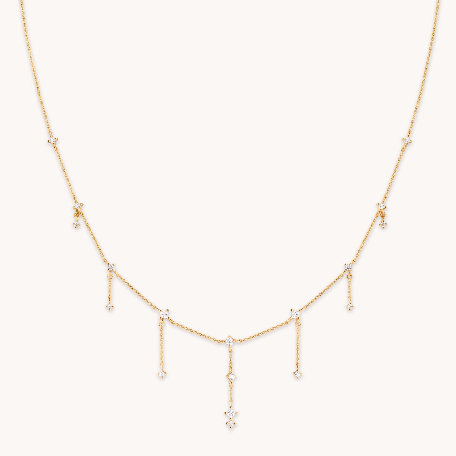 18k Gold Plated Jewellery - Cosmic Charm Drop Necklace in Gold - Necklaces - Astrid &amp; Miyu