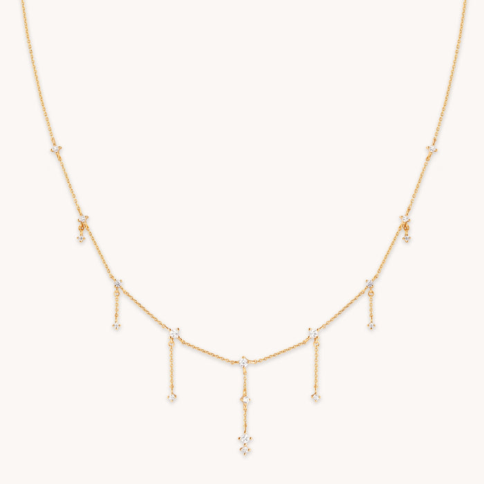 18k Gold Plated Jewellery - Cosmic Charm Drop Necklace in Gold - Necklaces - Astrid &amp; Miyu
