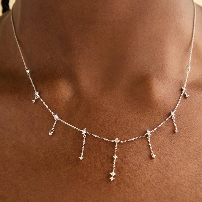 Necklaces & Bracelets - Cosmic Charm Drop Necklace in Silver - Necklaces - Astrid &amp; Miyu