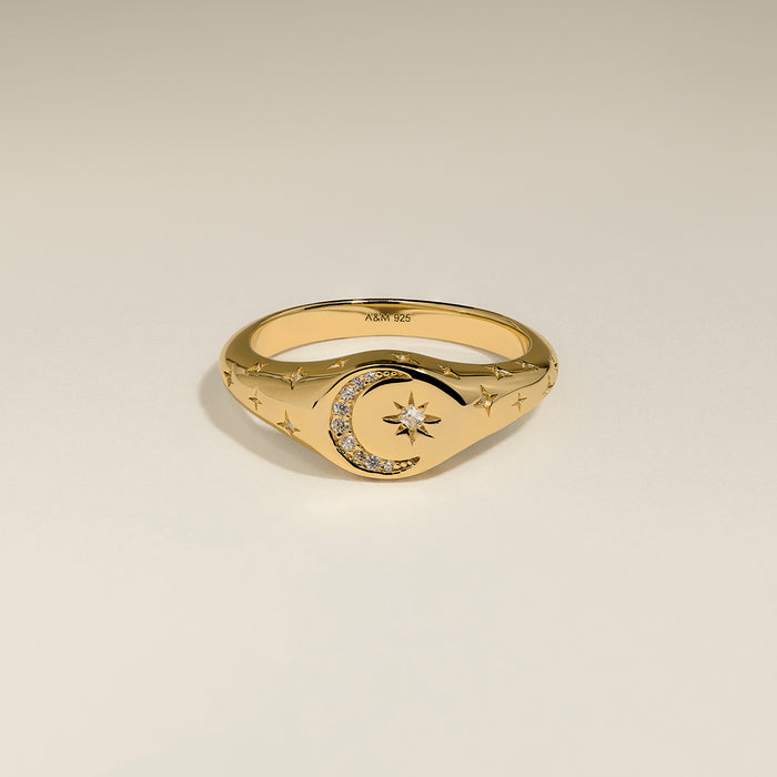 Cosmic Signet Ring in Gold
