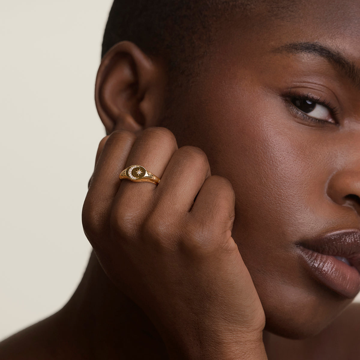 Cosmic Signet Ring in Gold