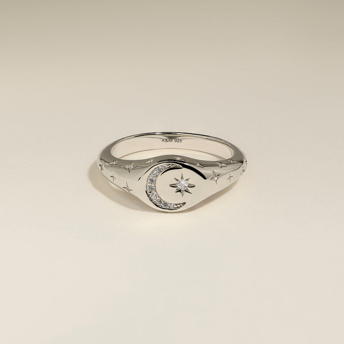 Cosmic Signet Ring in Silver