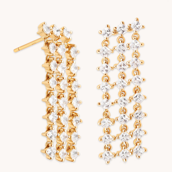 18k Gold Plated Jewellery - Cosmic Star Statement Earrings in Gold - Stud Earrings - Astrid &amp; Miyu