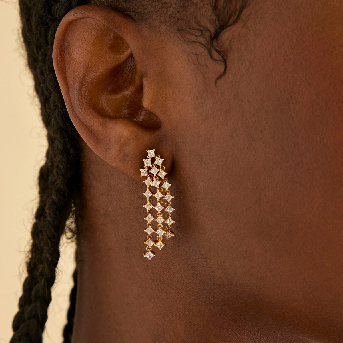 18k Gold Plated Jewellery - Cosmic Star Statement Earrings in Gold - Stud Earrings - Astrid &amp; Miyu