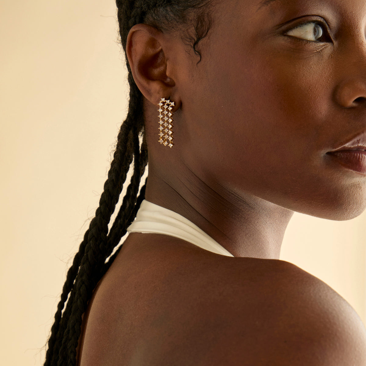 18k Gold Plated Jewellery - Cosmic Star Statement Earrings in Gold - Stud Earrings - Astrid &amp; Miyu