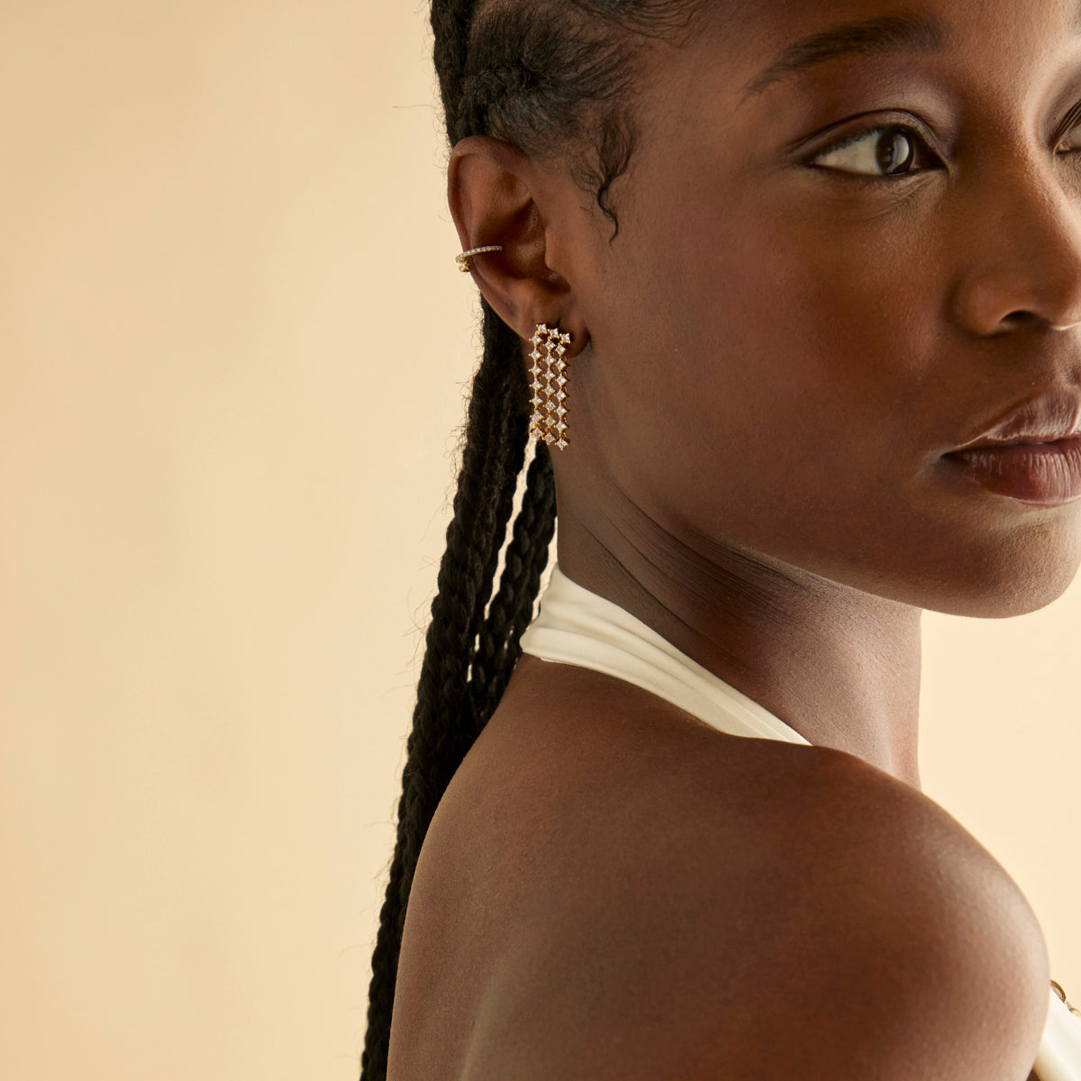 18k Gold Plated Jewellery - Cosmic Star Statement Earrings in Gold - Stud Earrings - Astrid &amp; Miyu