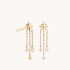 Earrings - Shooting Star Chain Drop Studs in Solid Gold - Stud Earrings - Astrid &amp; Miyu