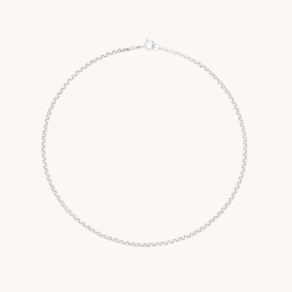 Chelsea Chain Anklet in Solid White Gold-Astrid &amp; Miyu