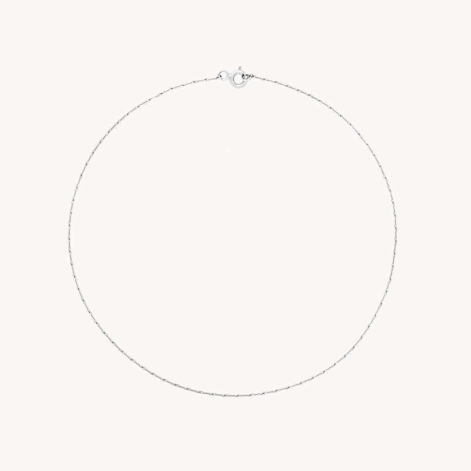 Marylebone Chain Anklet in Solid White Gold-Astrid &amp; Miyu