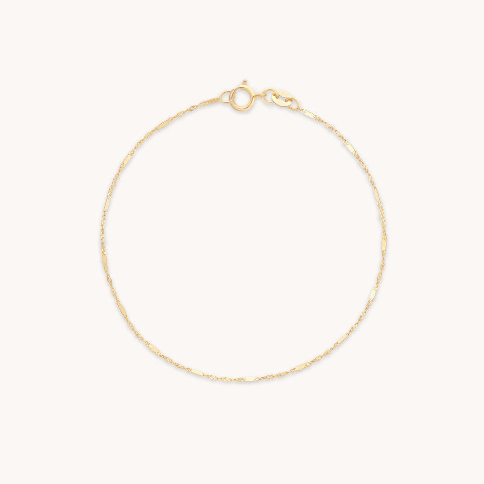 Astrid Story Chain Anklet in Solid Gold