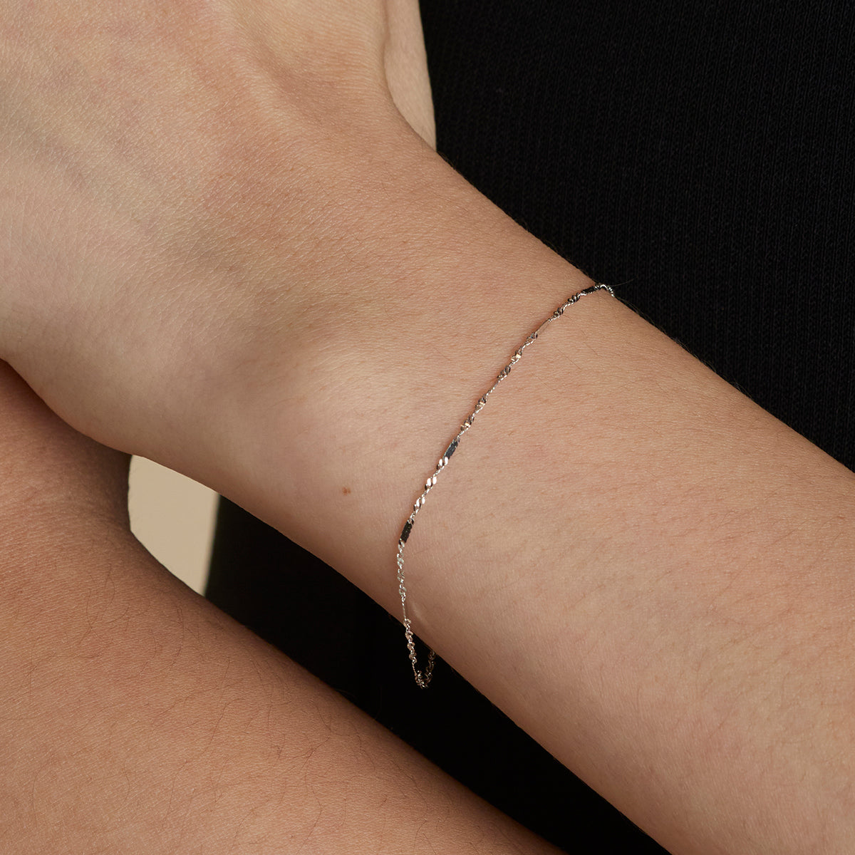 Astrid Chain Bracelet in Solid White Gold-Astrid &amp; Miyu