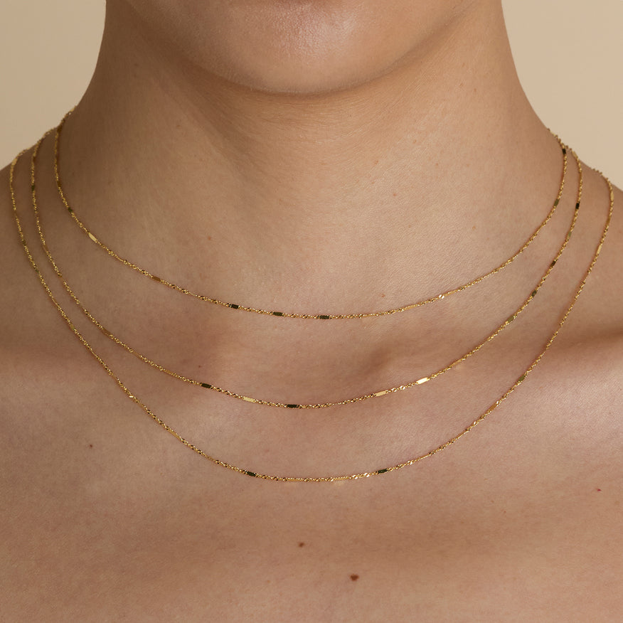 Astrid Story Chain Necklace in Solid Gold-Astrid &amp; Miyu