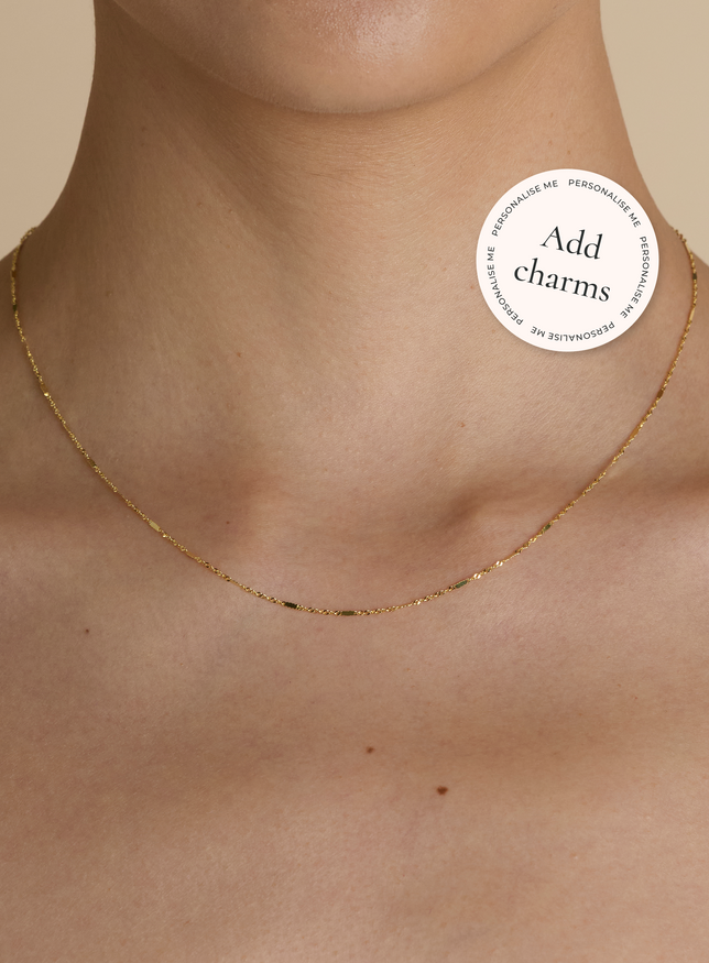 Astrid Story Chain Necklace in Solid Gold-Astrid &amp; Miyu