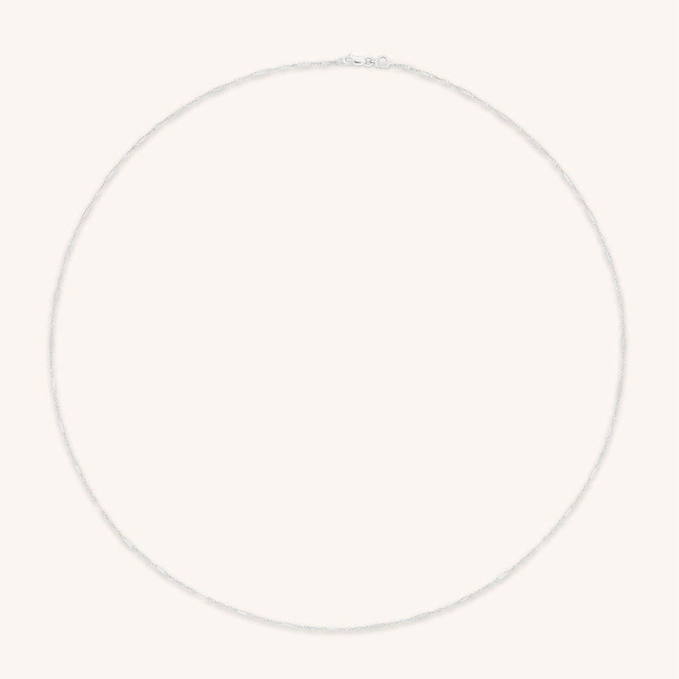 Astrid Story Chain Necklace in Solid White Gold