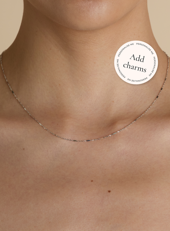 Astrid Story Chain Necklace in Solid White Gold-Astrid &amp; Miyu