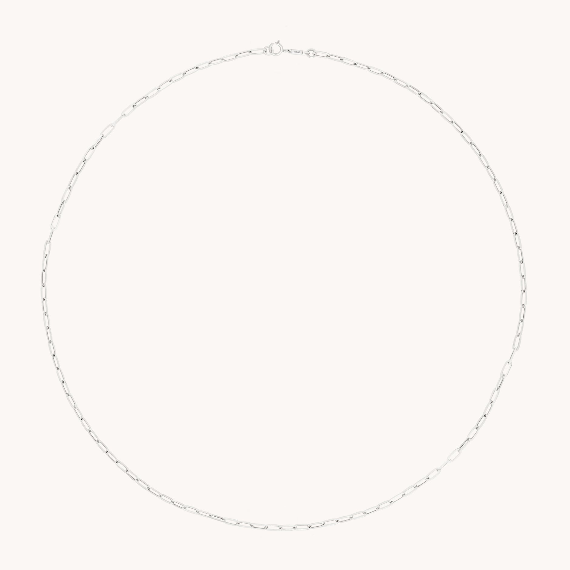 Piccadilly Chain Necklace in Solid White Gold-Astrid &amp; Miyu