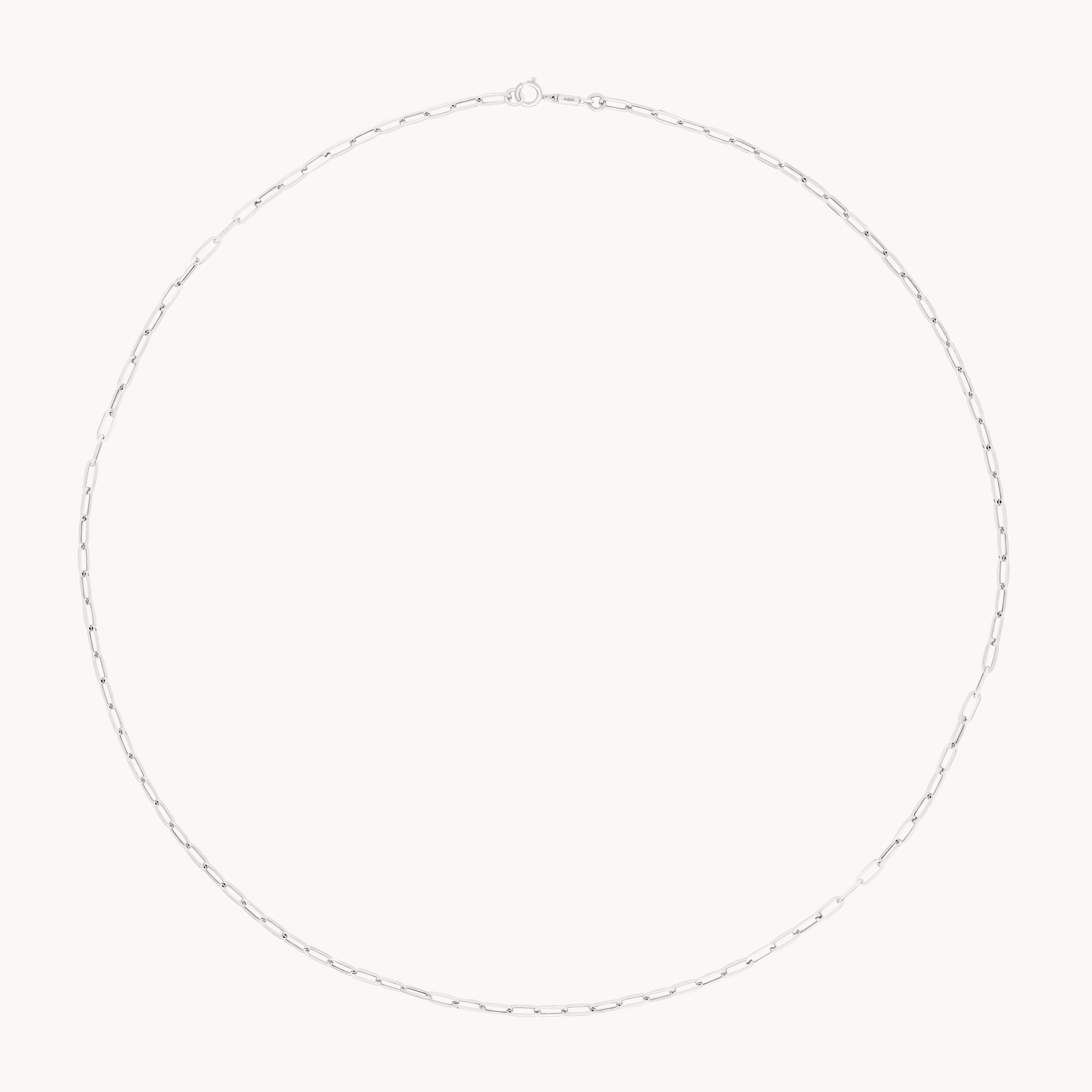 Piccadilly Chain Necklace in Solid White Gold-Astrid &amp; Miyu