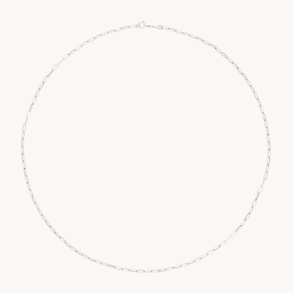 Piccadilly Chain Necklace in Solid White Gold-Astrid &amp; Miyu