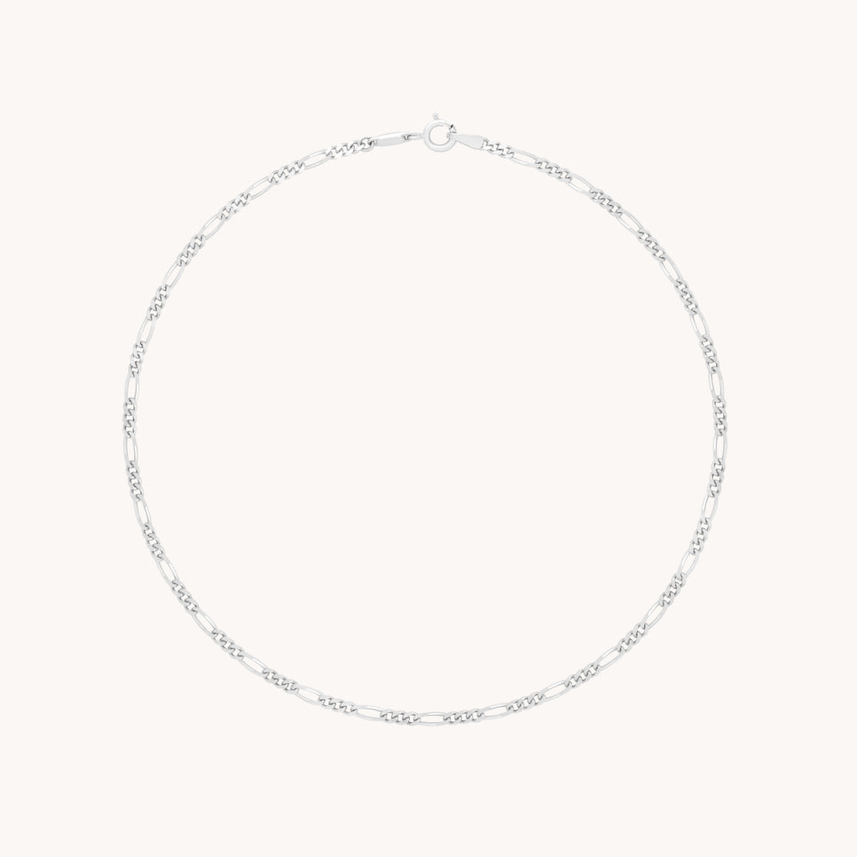 Soho Chain Anklet in Solid White Gold-Astrid &amp; Miyu