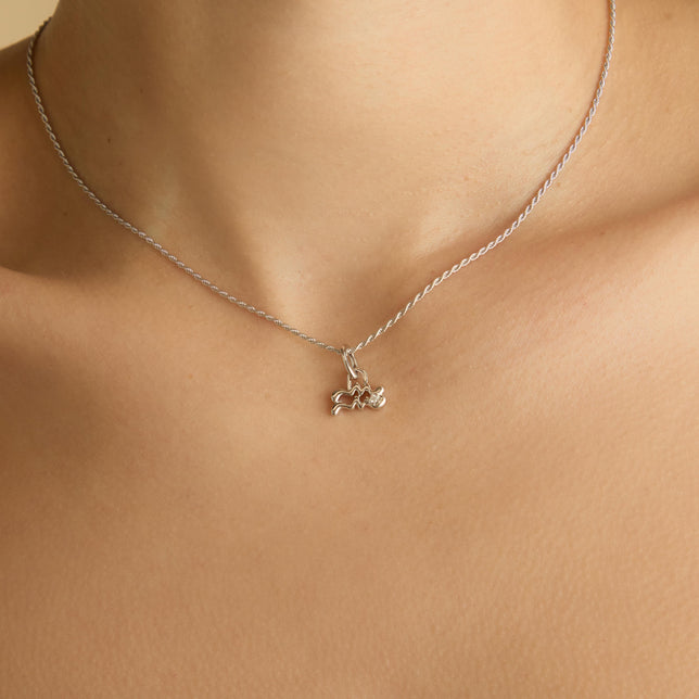 Aquarius Jewellery - Aquarius Zodiac Talisman Charm in Silver - Talisman Charm - Astrid & Miyu