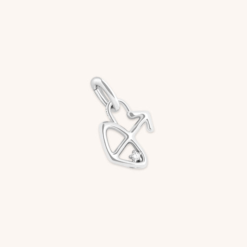 Hoop Charms - Sagittarius Zodiac Talisman Charm in Silver - Talisman Charm - Astrid &amp; Miyu