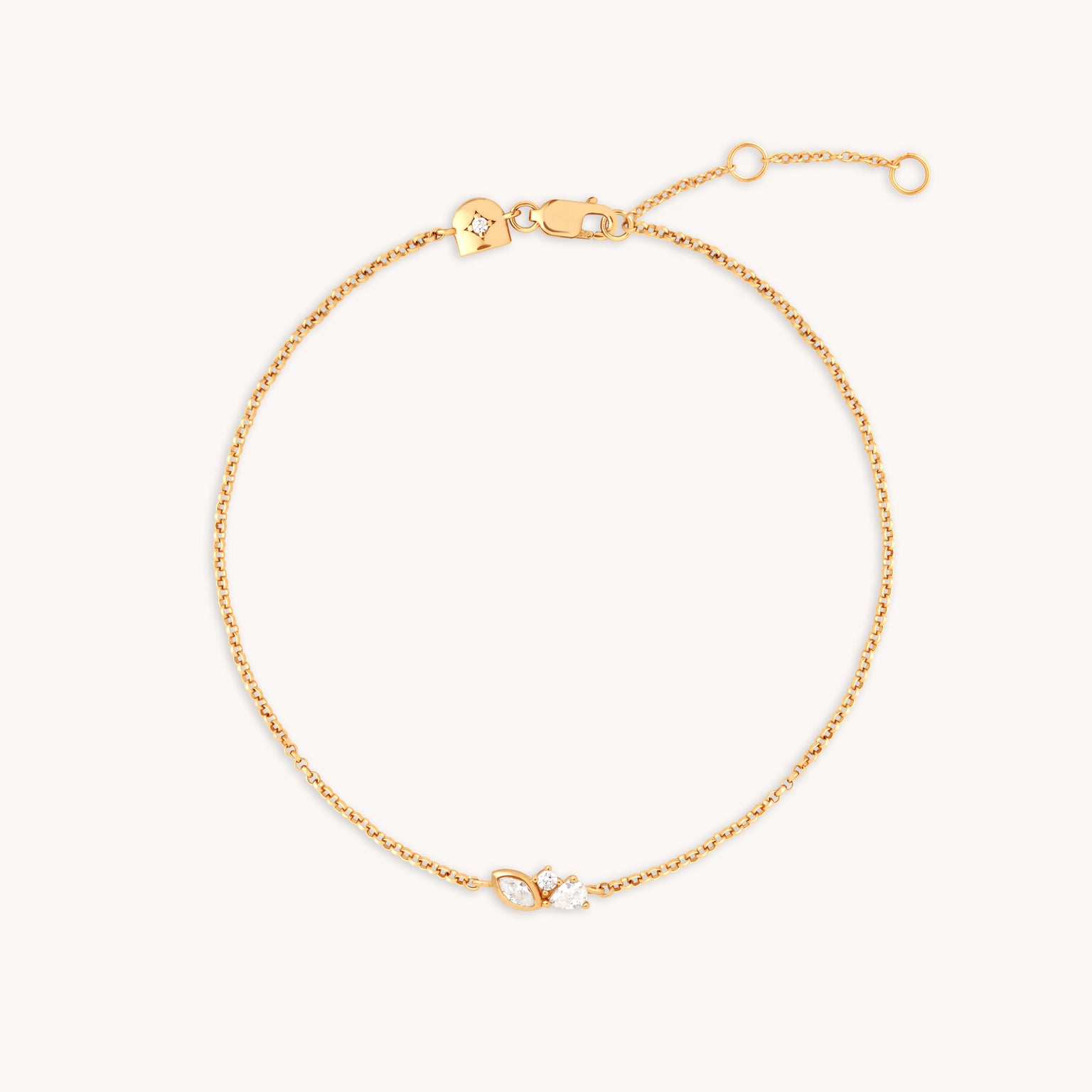 Crystal Cluster Pendant Bracelet in Gold-Astrid &amp; Miyu