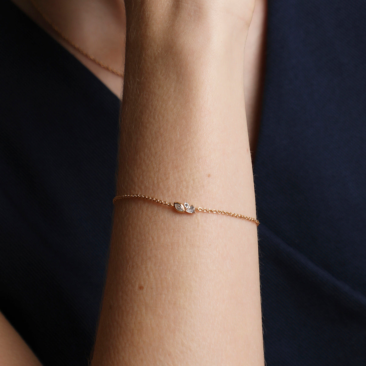 Crystal Cluster Pendant Bracelet in Gold-Astrid &amp; Miyu