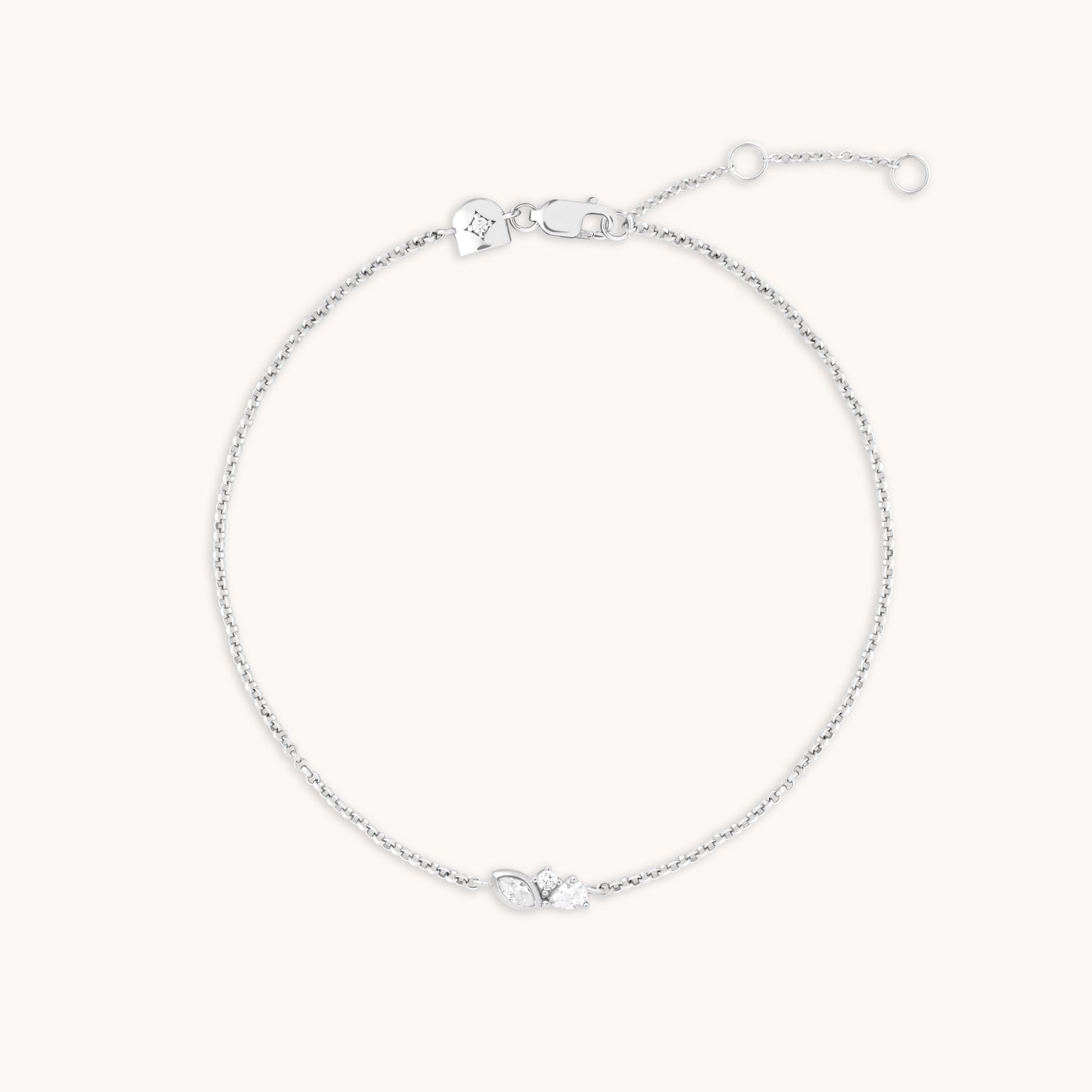 Crystal Cluster Pendant Bracelet in Silver-Astrid &amp; Miyu