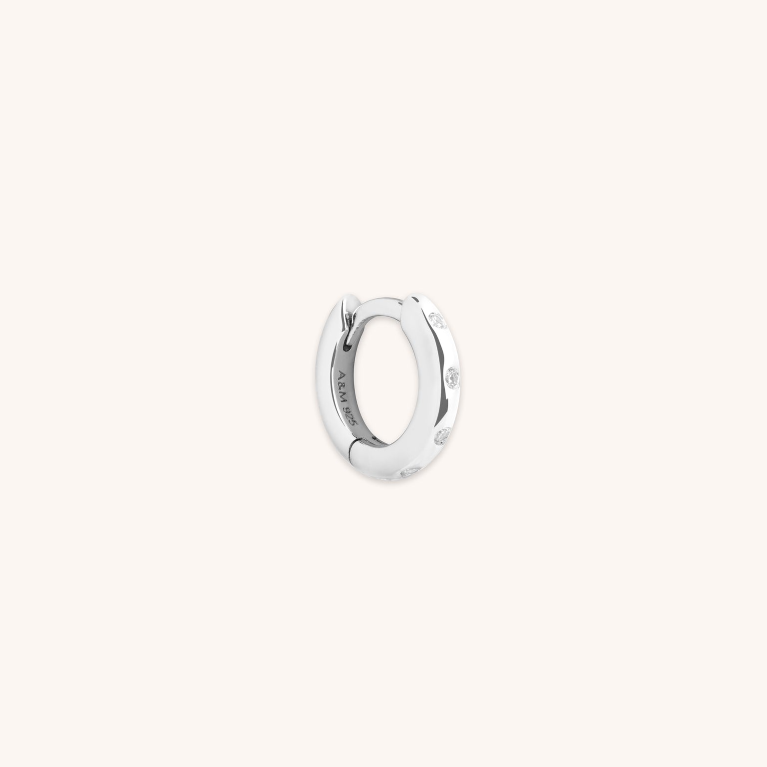 Crystal Set Hoop 6.5mm in Silver-Astrid &amp; Miyu