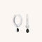 Black Pear Charm Huggies in Silver-Astrid &amp; Miyu
