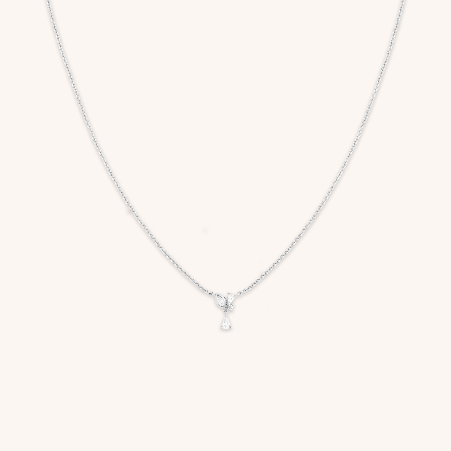 Crystal Cluster Pendant Necklace in Silver-Astrid &amp; Miyu