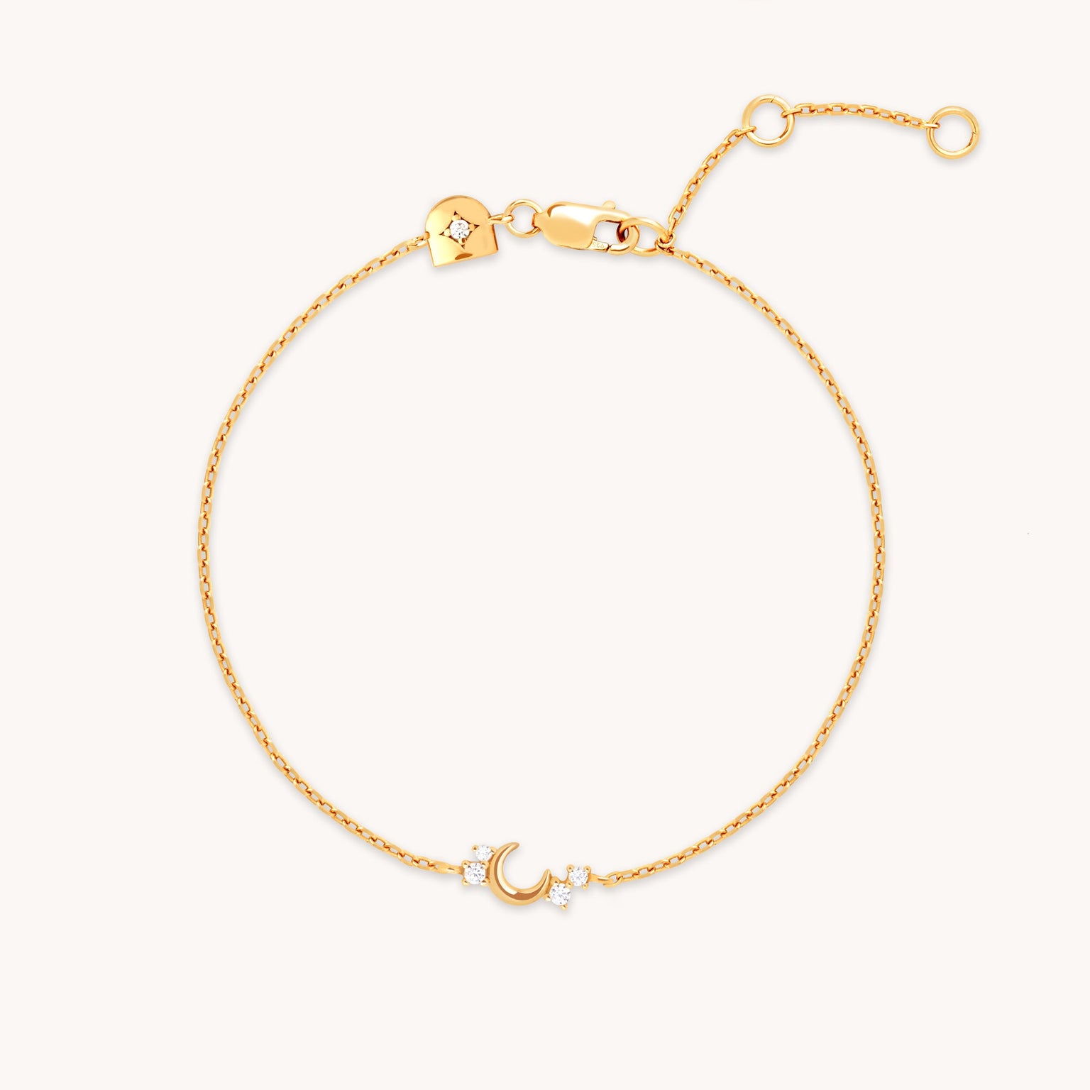 Crescent Moon Pendant Bracelet in Gold-Astrid &amp; Miyu