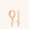 Crescent Moon Charm Huggies in Gold-Astrid &amp; Miyu