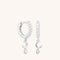 Crescent Moon Charm Huggies in Silver-Astrid &amp; Miyu