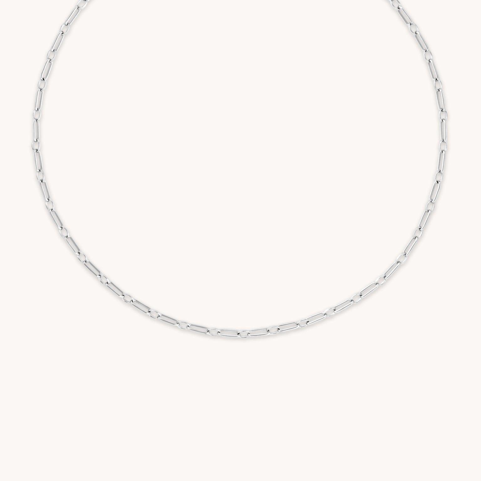 Paperclip Chain Necklace in Silver-Astrid &amp; Miyu