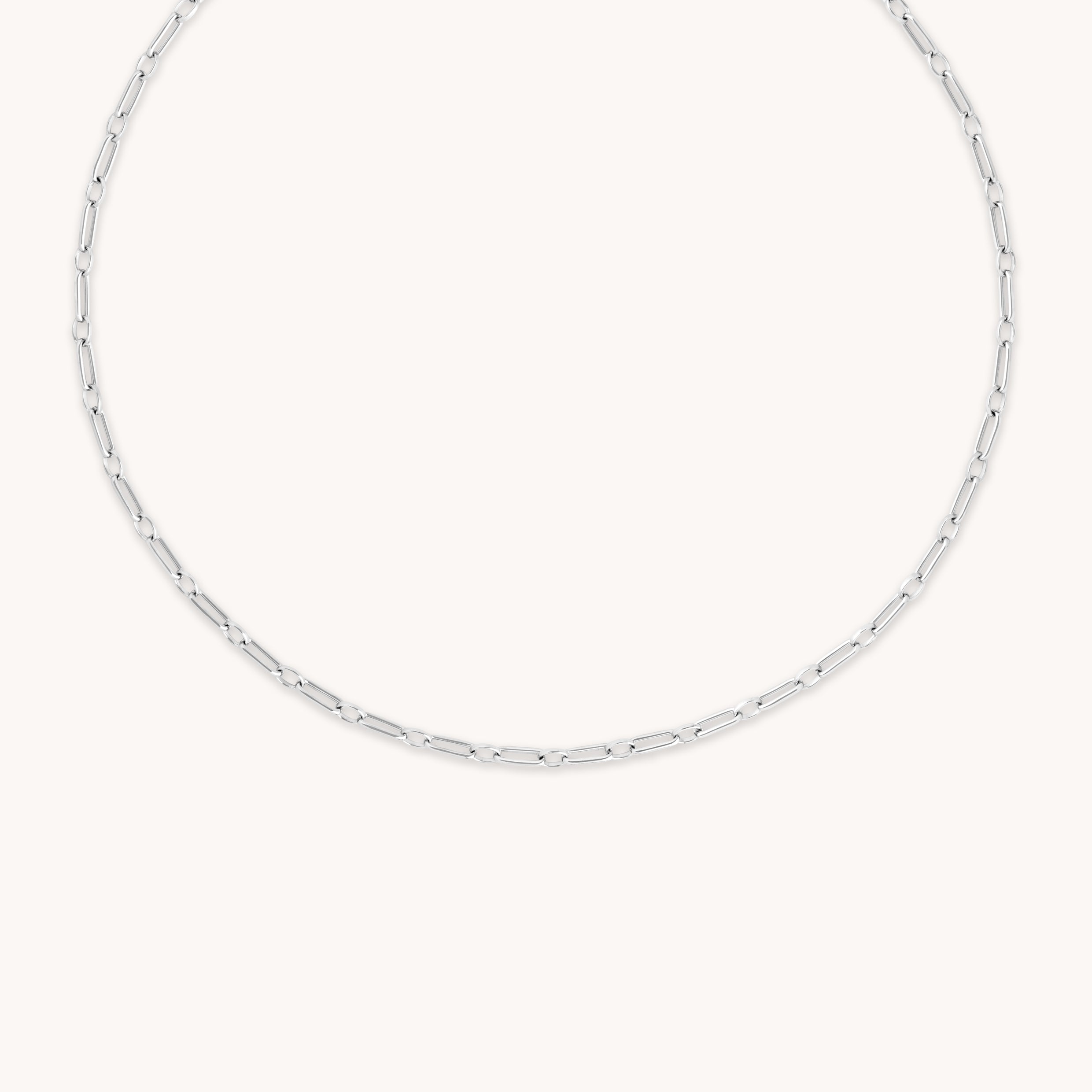 Paperclip Chain Necklace in Silver-Astrid &amp; Miyu