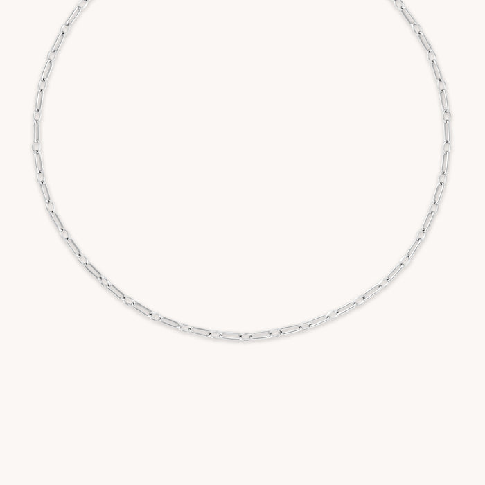 Paperclip Chain Necklace in Silver-Astrid &amp; Miyu
