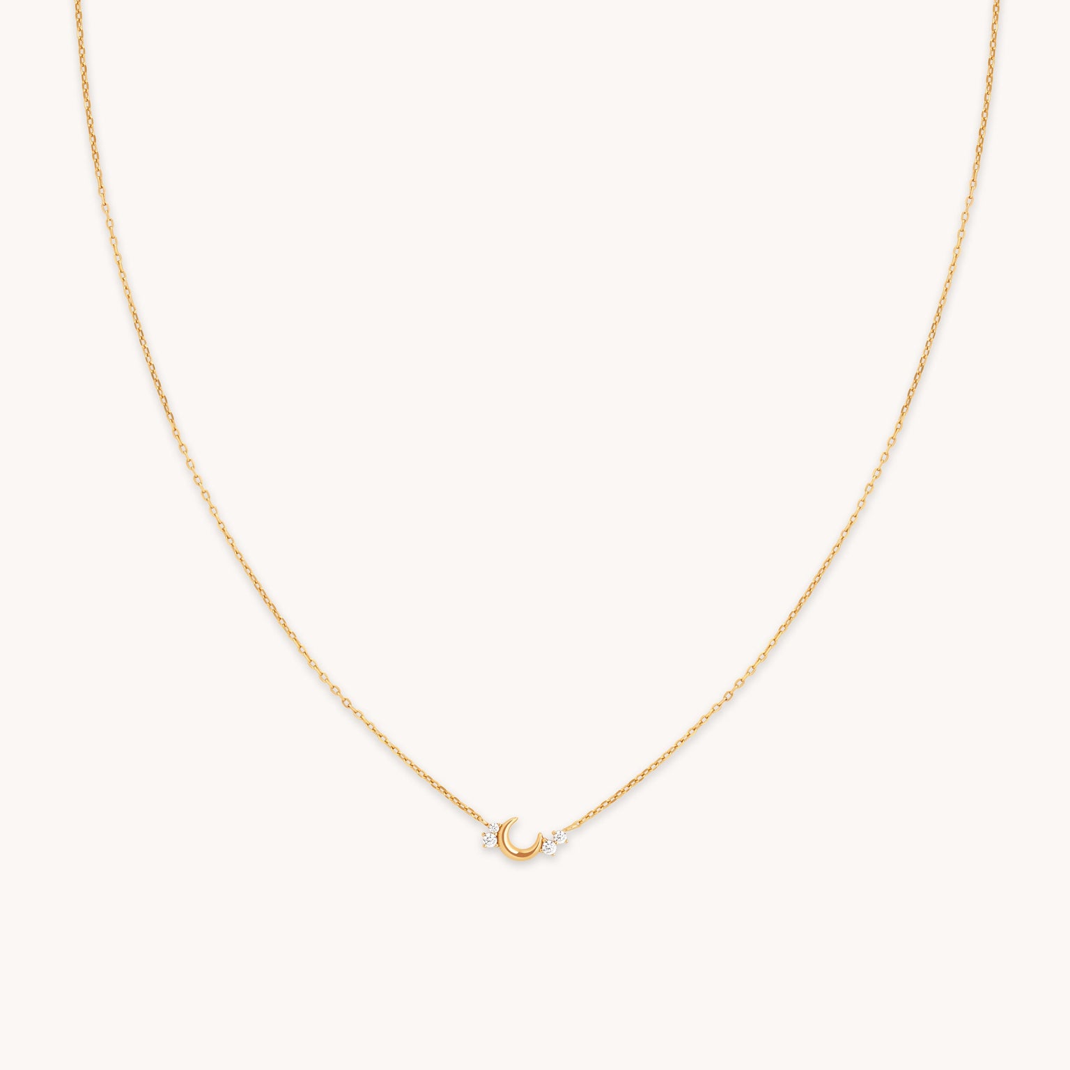 Crescent Moon Pendant Necklace in Gold-Astrid &amp; Miyu
