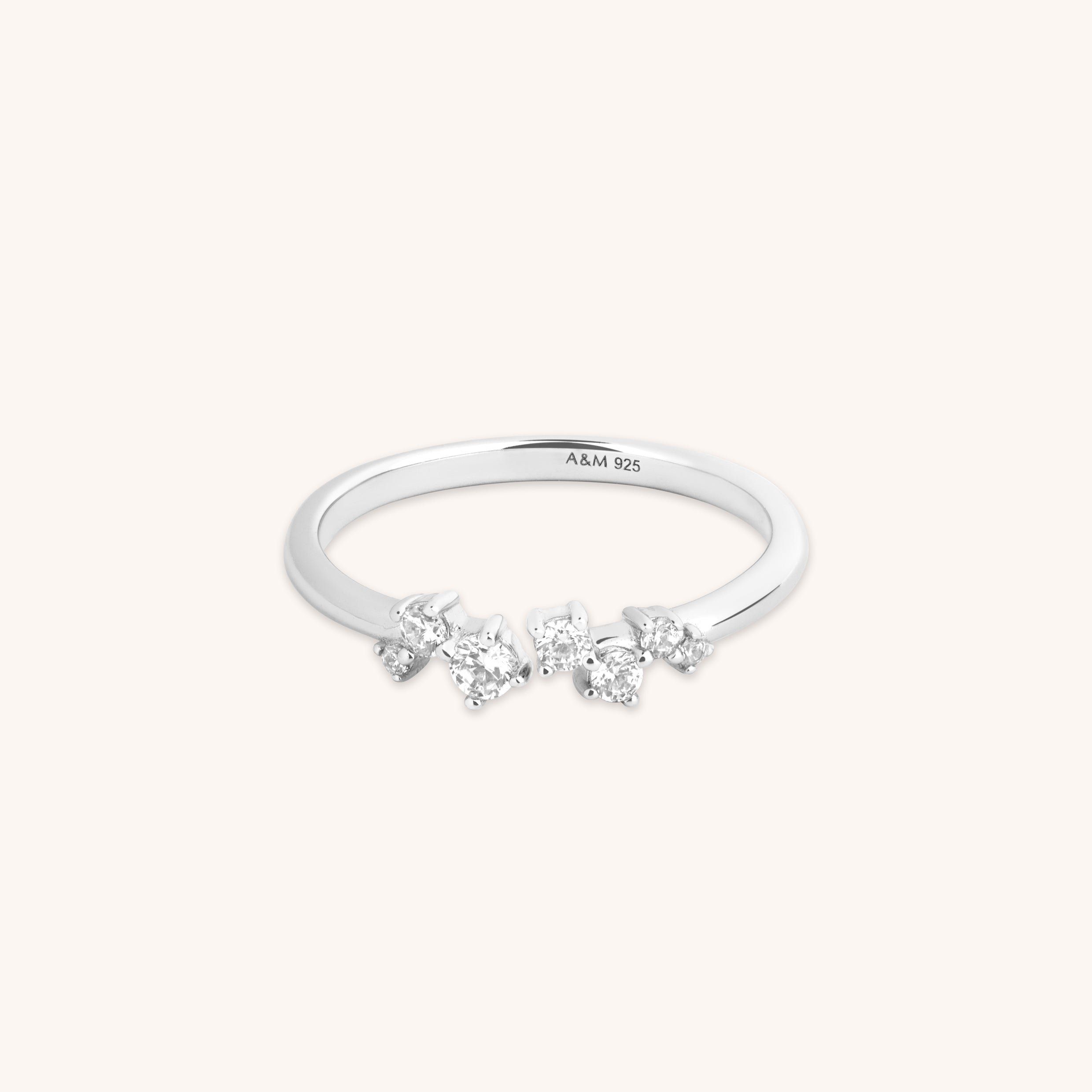 Crystal Trail Open Ring in Silver-Astrid &amp; Miyu