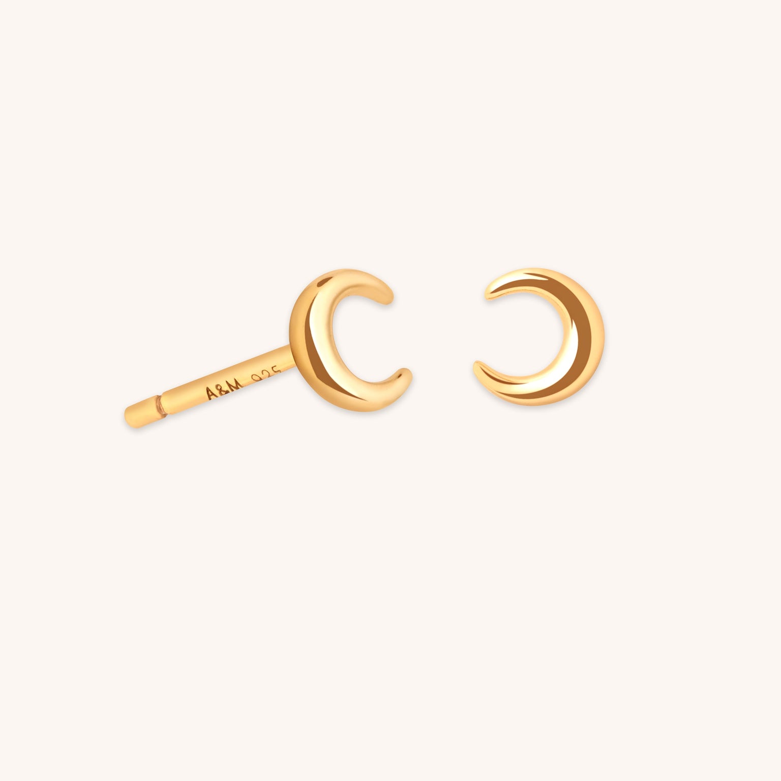 Crescent Moon Studs in Gold-Astrid &amp; Miyu