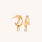 Illusion Pear Charm Huggies in Gold-Astrid &amp; Miyu