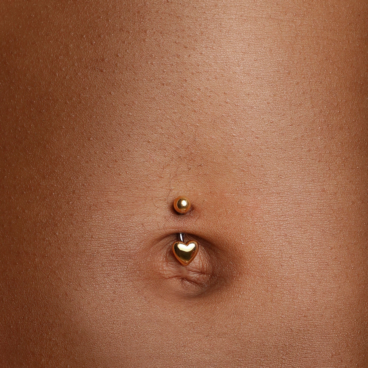 Heart Titanium Belly Bar in Gold-Astrid &amp; Miyu